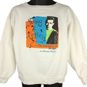 James Dean Young & Restless Sweatshirt Vintage 80s Cherokee 50s Style Mens